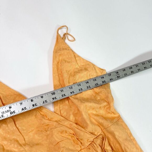 Lovers+Friends Wrap Dress Womens Medium Tangerine Orange Gelina Drop Waist NWT - Picture 9 of 16